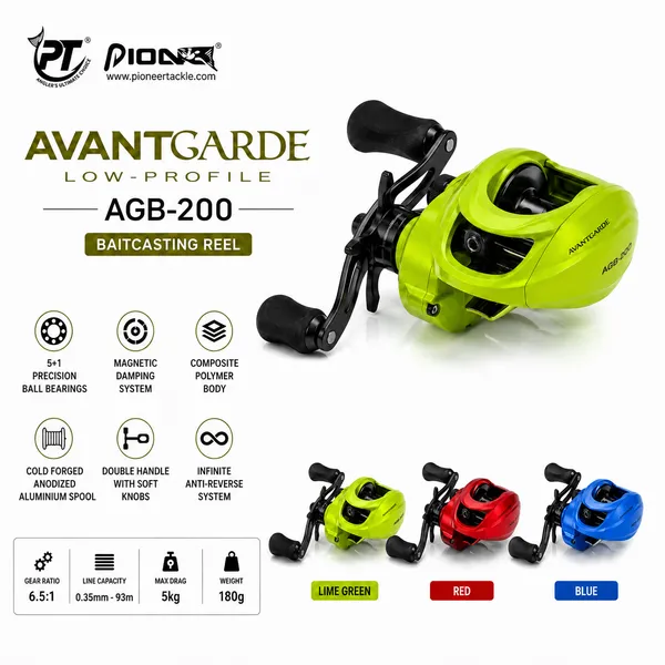 Pioneer_Avantgarde_AGB-200_Low_Profile_Baitcasting_Reel_|_6.5:1_Gear_Ratio_|_5kg_Drag_|_180g