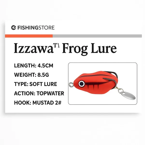 IZZAWA_Frog_Lure_Red_4.5cm_8.5g_–_Snakehead_Murrel_Bass_Topwater
