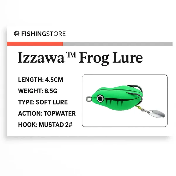 IZZAWA_Frog_Lure_Green_4.5cm_8.5g_–_Snakehead_Murrel_Topwater_Bait
