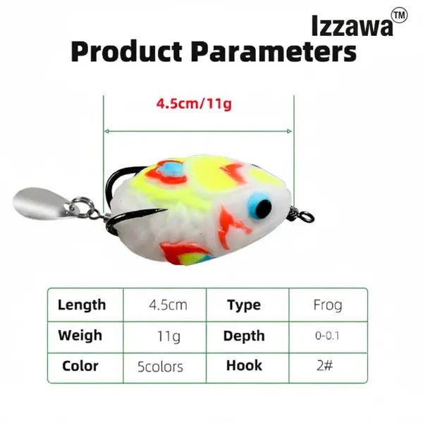 IZZAWA_Handmade_Soft_Frog_Lure_4.5cm_11g_–_Snakehead_Murrel_Bass
