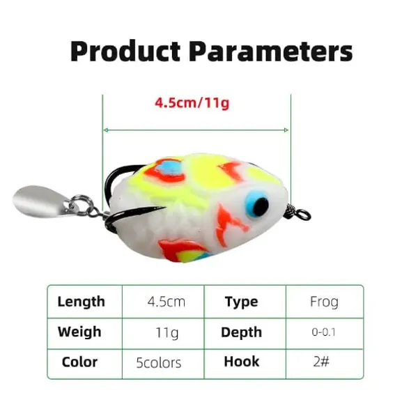 IZZAWA_Handmade_Soft_Frog_Lure_White_4.5cm_11g_–_Snakehead_Murrel