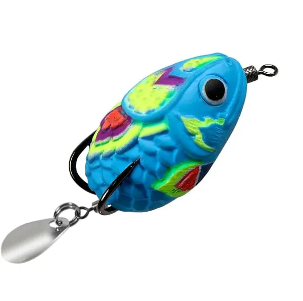 IZZAWA_Handmade_Soft_Frog_Lure_Blue_4.5cm_11g_–_Snakehead_Murrel