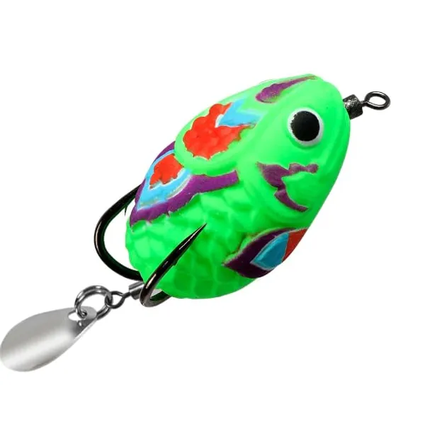 IZZAWA_Handmade_Soft_Frog_Lure_Green_4.5cm_11g_–_Snakehead_Murrel