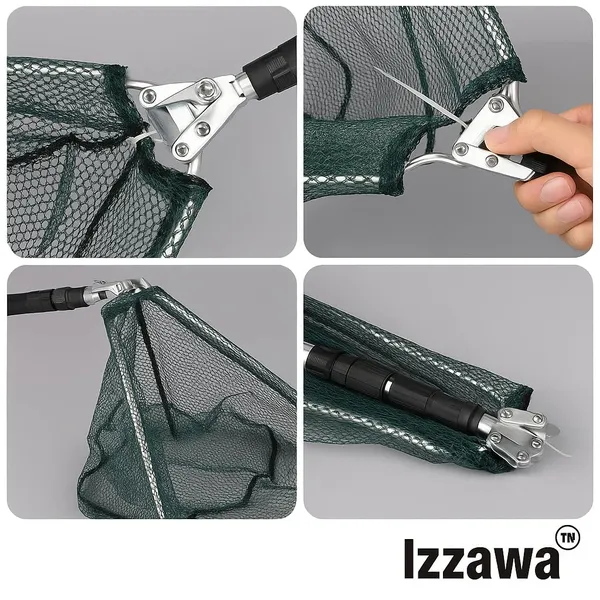 IZZAWA_Telescopic_Triangular_Landing_Net_1.9m_–_Folding_Fishing_Net_India