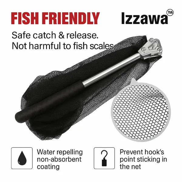 IZZAWA_Telescopic_Triangular_Landing_Net_1.9m_–_Folding_Fishing_Net_India