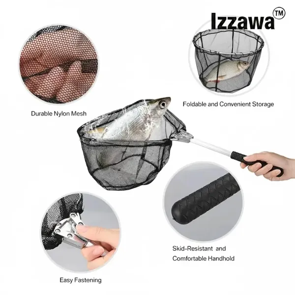 IZZAWA_Stainless_Telescopic_Landing_Net_1.9m_–_Folding_Fishing_Net_India