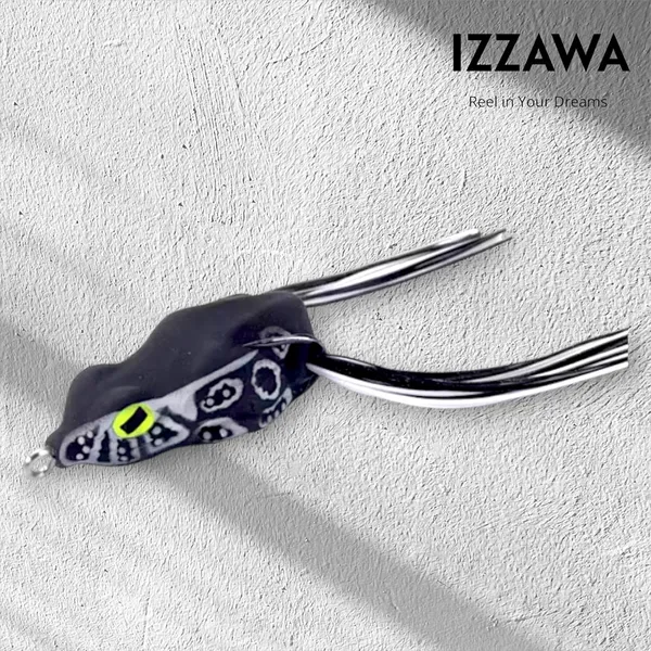 IZZAWA_Frog_Lure_Black_White_Eye_5cm_12g_–_Snakehead_Murrel_Bass