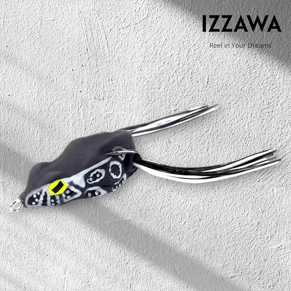 IZZAWA_Frog_Lure_Black_White_Eye_5cm_12g_–_Snakehead_Murrel_Bass