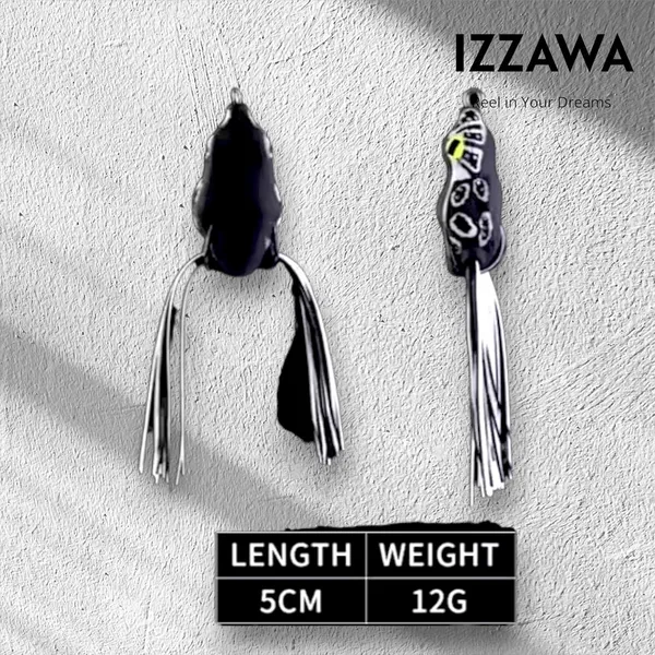 IZZAWA_Frog_Lure_Black_White_Eye_5cm_12g_–_Snakehead_Murrel_Bass