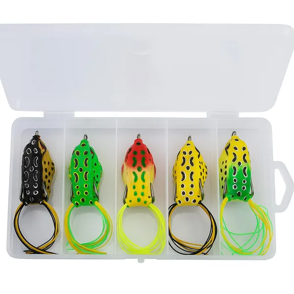 IZZAWA_Frog_Lure_5pc_6cm_12g_–_Snakehead_Murrel_Bass_Topwater_Set