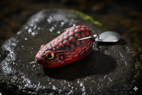 IZZAWA_Frog_Lure_3cm_6.5g_Mafia_Red_–_Snakehead_Murrel_Light_Tackle