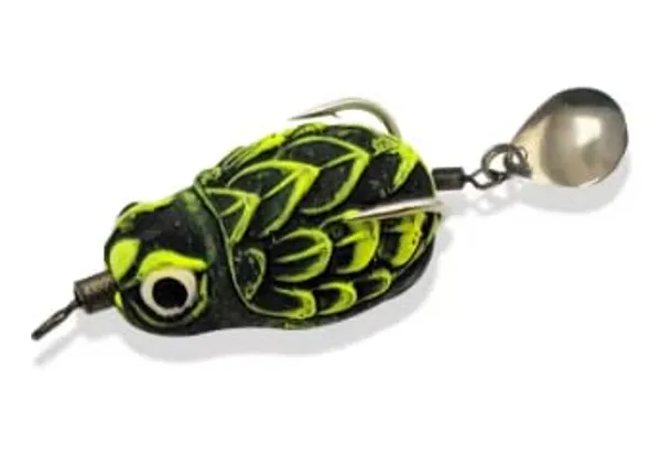 IZZAWA_Handmade_3D_Frog_Lure_3.2cm_Green_Yellow_–_Snakehead_Murrel_Floating