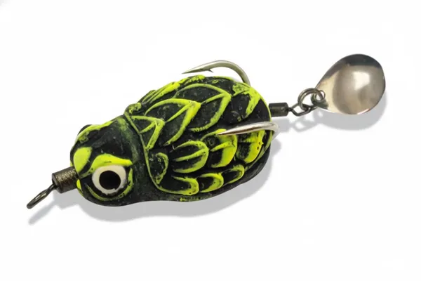 IZZAWA_Handmade_3D_Frog_Lure_3.2cm_Green_Yellow_–_Snakehead_Murrel_Floating