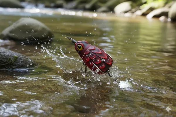 IZZAWA_Handmade__3D_Frog_Lure_3.2cm_Red_Black_Trophy_–_Snakehead_Murrel_Bass