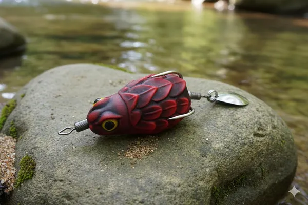 IZZAWA_Handmade__3D_Frog_Lure_3.2cm_Red_Black_Trophy_–_Snakehead_Murrel_Bass