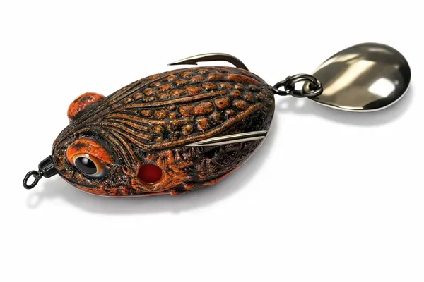 IZZAWA_3D_Frog_Lure_7.2cm_Yellow_Black_–_Snakehead_Murrel_Floating