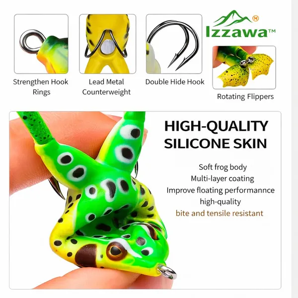 IZZAWA_Swim_Frog_Lure_9.5cm_13.5g_–_Snakehead_Murrel_Bass_Surface