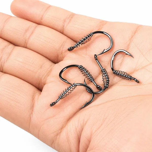Izzawa_Pack_of_5_Spring_Barbed_Swivel_Carp_Fishing_Hooks,_High_Carbon_Steel,_Size_12#,_for_Grouper,_Snapper,_Nutter_etc