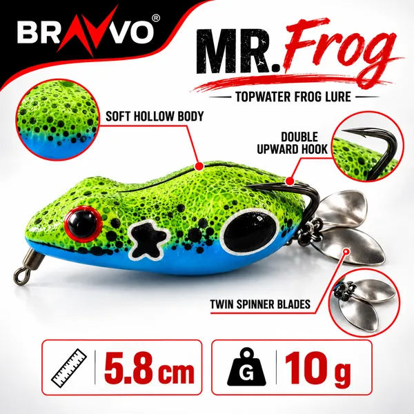 Bravvo_MR_Frog_Lure_5.8cm_10g_|_Weedless_Topwater_Snakehead_Bait_|_Pack_of_1