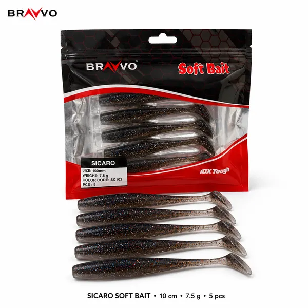 Bravvo_Sicaro_Soft_Lure_100mm_7.5g_-_Black_Silver_Glitter_-_Single_Piece