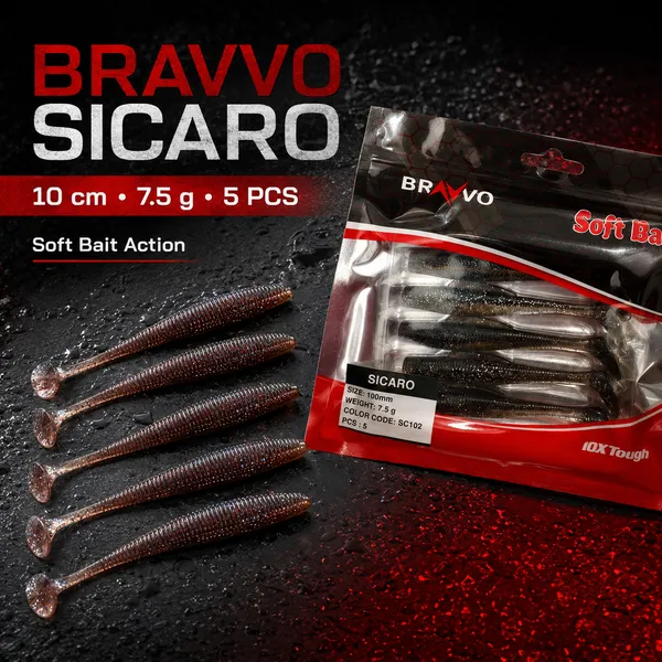 Bravvo_Sicaro_Soft_Lure_100mm_7.5g_-_Black_Silver_Glitter_-_Single_Piece