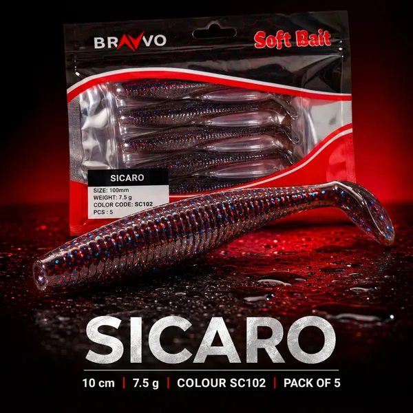 Bravvo_Sicaro_Soft_Lure_100mm_7.5g_-_Black_Silver_Glitter_-_Single_Piece