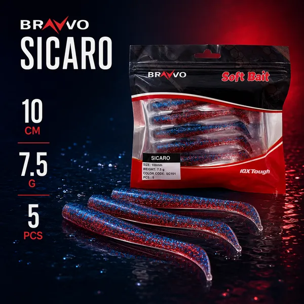 Bravvo_Sicaro_Soft_Lure_100mm_7.5g_-_Red_Blue_Glitter_-_Single_Piece
