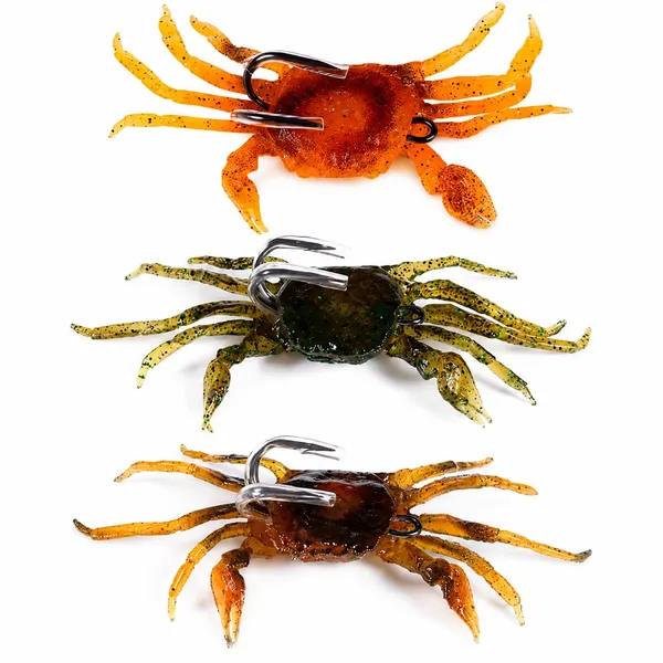 IZZAWA_Soft_Artificial_Crab_Fishing_Lure,_PVC,_3D_Simulation_Bait_with_Double_Hooks,_8cm,_34.5g_Pack_1