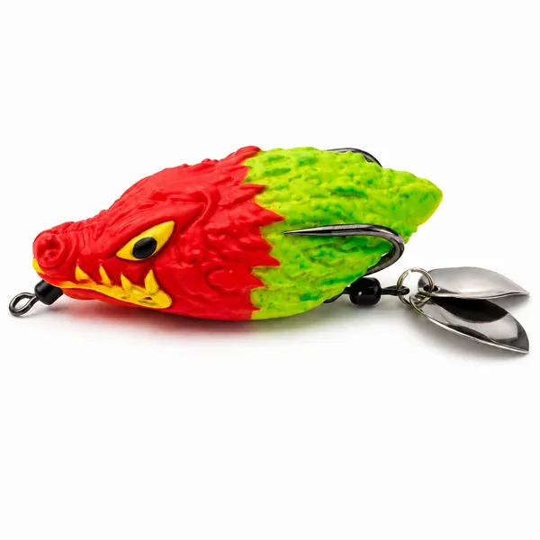 Lark_Fishing_Dragon_Frog_Lure_6cm_15g_-_Red/Lime_Green_for_Snakehead_&_Murrel