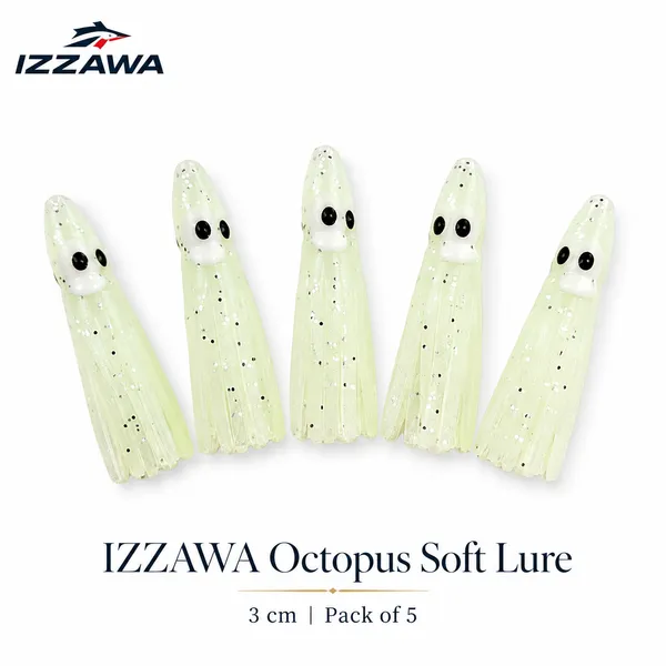 Izzawa_Octopus_Soft_Lure_3cm_-_Glow_White_-_Pack_of_5
