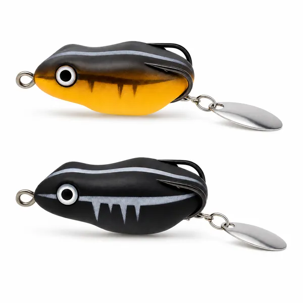 IZZAWA_Predator_Frog_Lure_|_2pc_|_Black-Brown_|_4.5cm_8.5g_|_Topwater_Soft_Bait_for_Snakehead,_Murrel_&_Bass