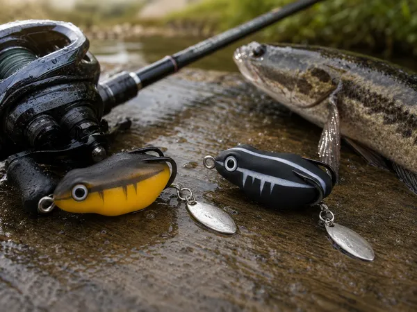 IZZAWA_Predator_Frog_Lure_|_2pc_|_Black-Brown_|_4.5cm_8.5g_|_Topwater_Soft_Bait_for_Snakehead,_Murrel_&_Bass