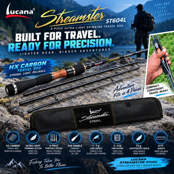 Lucana_Streamster_ST604L_4-Piece_Ultra-Light_Spinning_Travel_Rod_—_Black_/_Wood_Accent