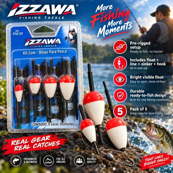 Izzawa_Float_with_Line,_Sinker_and_Hook_-_Pack_of_5
