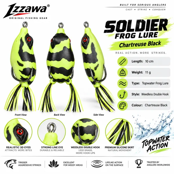 Izzawa_Soldier_Frog_Lure_10cm_11g_—_Chartreuse_Black