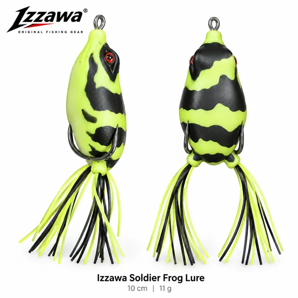 Izzawa_Soldier_Frog_Lure_10cm_11g_—_Chartreuse_Black