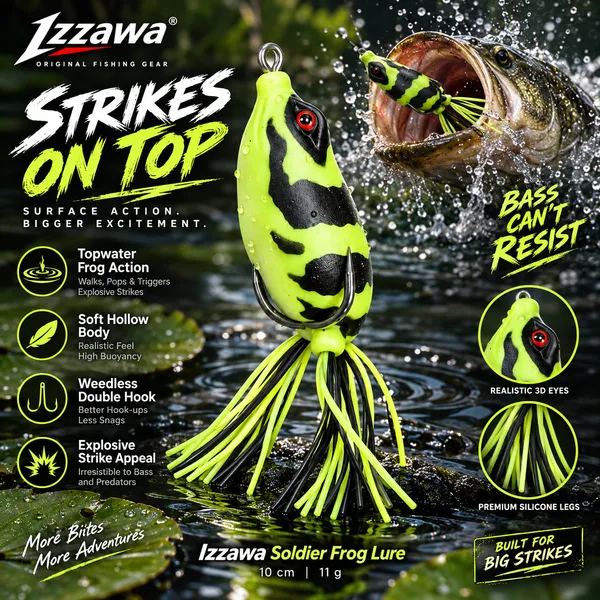 Izzawa_Soldier_Frog_Lure_10cm_11g_—_Chartreuse_Black