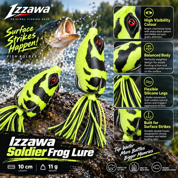 Izzawa_Soldier_Frog_Lure_10cm_11g_—_Chartreuse_Black