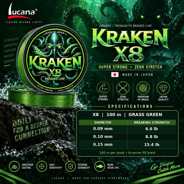 Lucana_Kraken_8X_Braided_Line_100m_-_Grass_Green