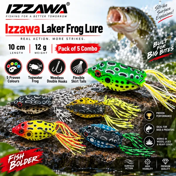 Izzawa_Laker_Frog_Lure_Combo_Pack_of_5_-_10cm_12g