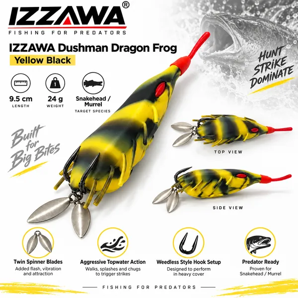IZZAWA_Dushman_Dragon_Frog_-_Yellow_Black,_9.5cm_24g_—_Yellow_Black