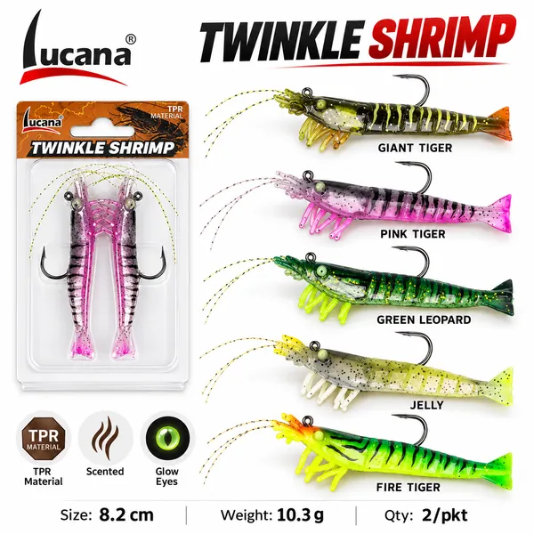 Lucana_Twinkle_Shrimp_Scented_TPR_Lure_–_8.2_cm,_10.3_g_(Pack_of_2)_—_Jelly