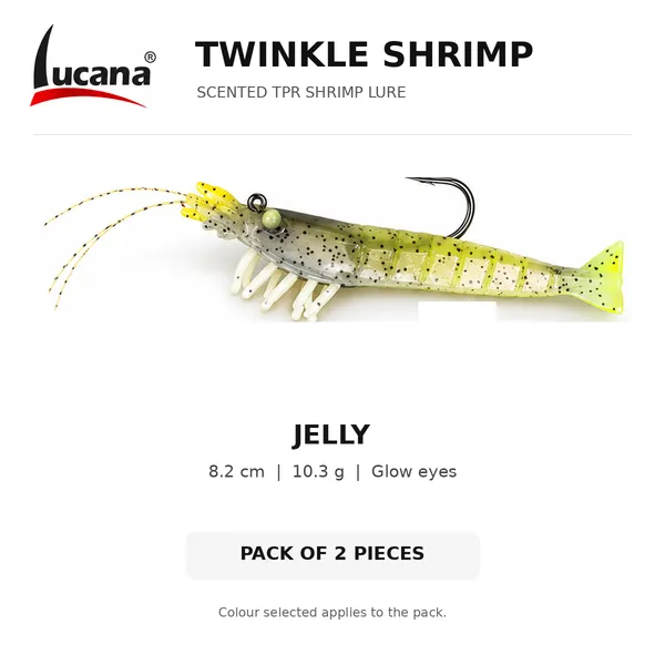 Lucana_Twinkle_Shrimp_Scented_TPR_Lure_–_8.2_cm,_10.3_g_(Pack_of_2)_—_Jelly