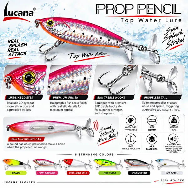 Lucana_Prop_Pencil_Top_Water_Lure_–_110mm_17g_—_Candy