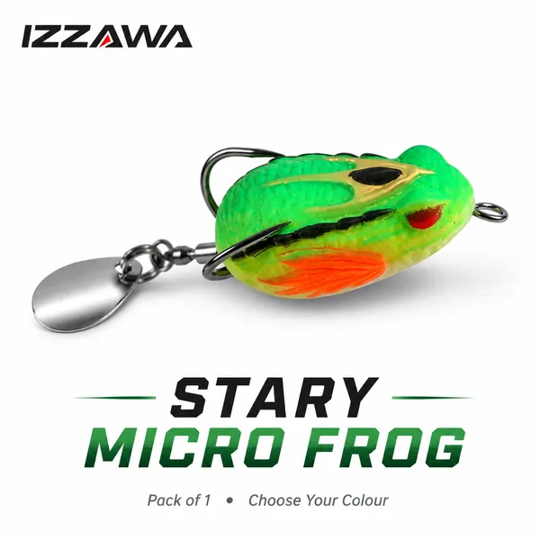 IZZAWA_Stary_Micro_Frog_Lure_30mm_3.2g_-_Lime_Flash_|_Pack_of_1