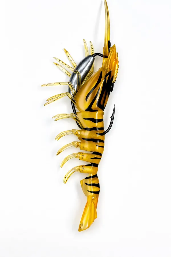 IZZAWA_HuntHouse_Shrimp_Lure_16cm_26.4g_Brown_Tiger_–_GT_Snapper_Barramundi