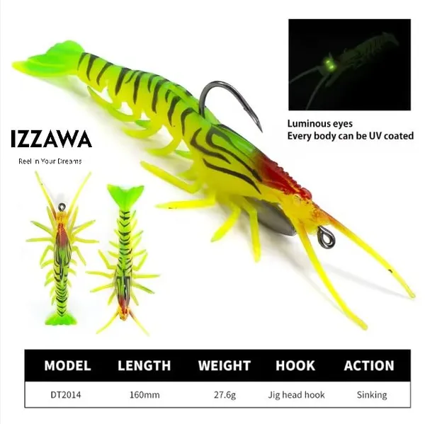 IZZAWA_HuntHouse_Shrimp_Lure_16cm_26.4g_Fire_Tiger_–_GT_Snapper_Barramundi