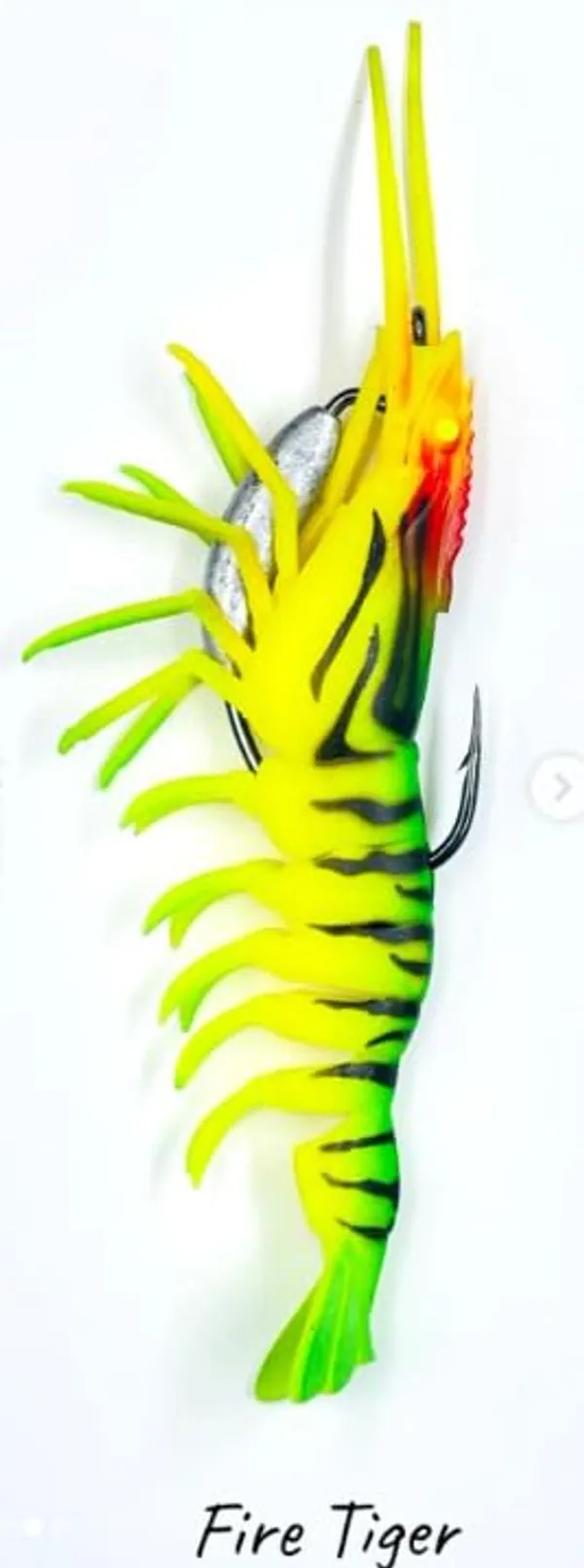 IZZAWA_HuntHouse_Shrimp_Lure_16cm_26.4g_Fire_Tiger_–_GT_Snapper_Barramundi