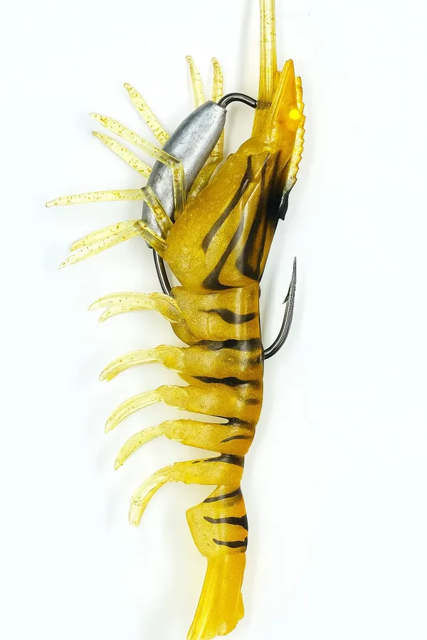 IZZAWA_HuntHouse_Shrimp_Lure_16cm_26.4g_Golden_Tiger_–_GT_Snapper_Barramundi