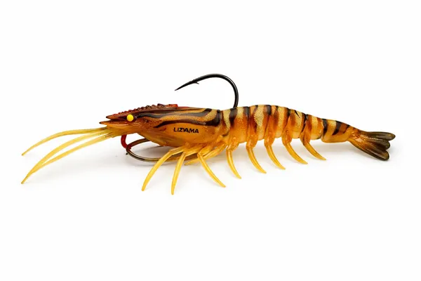 IZZAWA_HuntHouse_Shrimp_Lure_16cm_26.4g_Orange_Forest_–_GT_Snapper_Barramundi